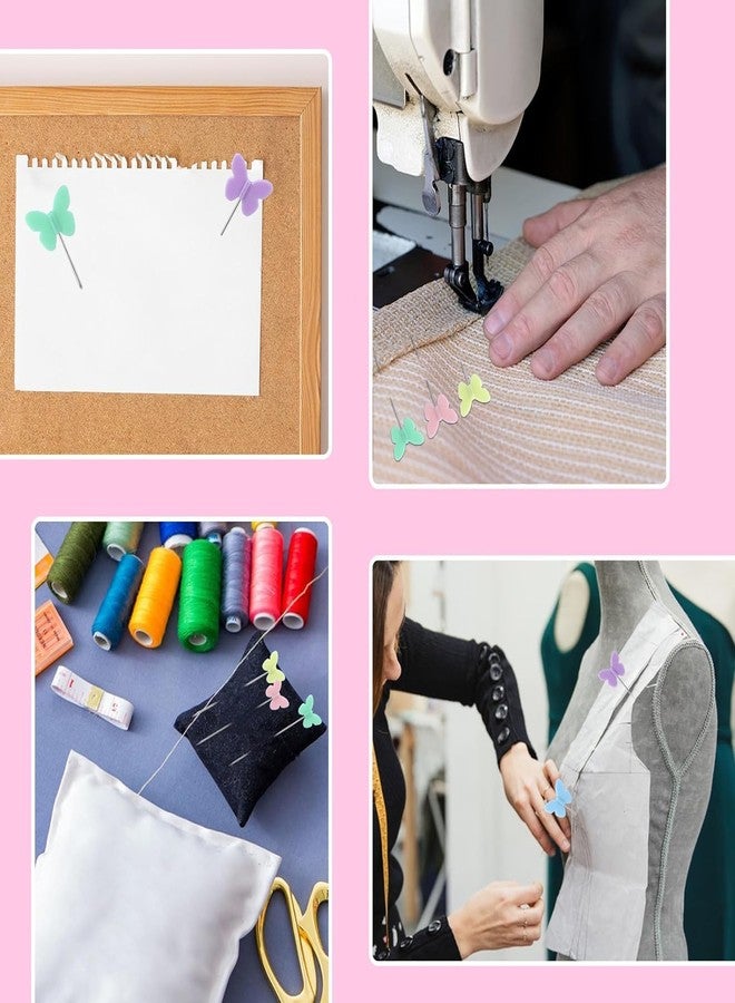 GEMSY مجموعة دبابيس Gemsy - دبابيس خياطة متعددة الرؤوس، مستلزمات خياطة أساسية، دبابيس ملابس من الفولاذ المقاوم للصدأ، دبابيس خياطة يدوية، دبابيس ملابس مقاومة للصدأ، ملحقات خياطة، دبوس قماش مستقيم (فراشة) - Image 5